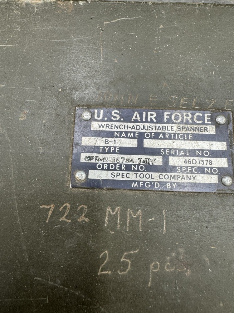 USAF Adjustable Spanner Wrench Tool Set