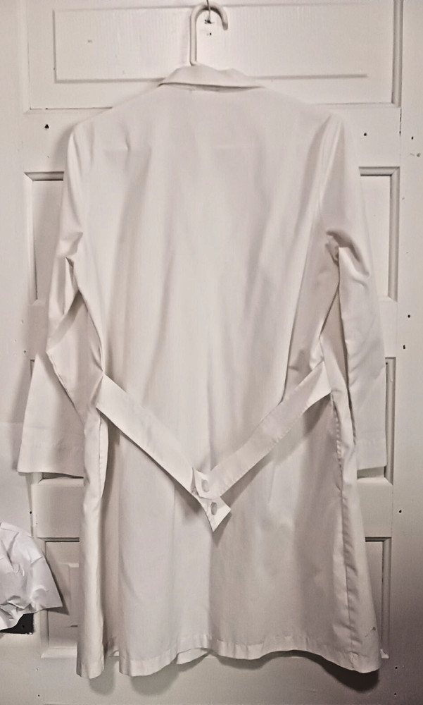 Long 35.5" White Lab Coat Scrubs Unisex Size Large