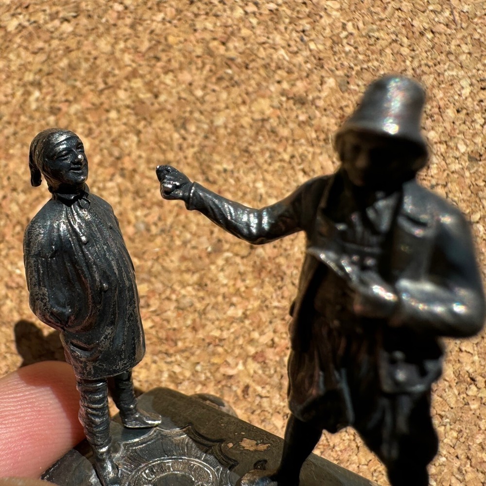 Museum quality German solid silver figurine, early 19th Century, "Matchmaker"