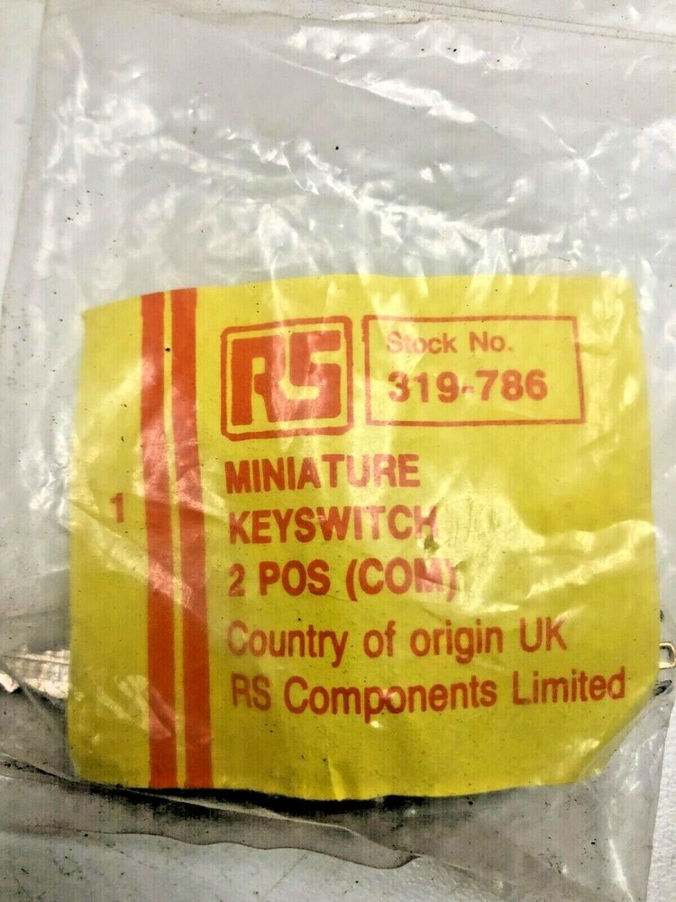 NEW RS MINIATURE KEYSWITCH 2 POS 319-786