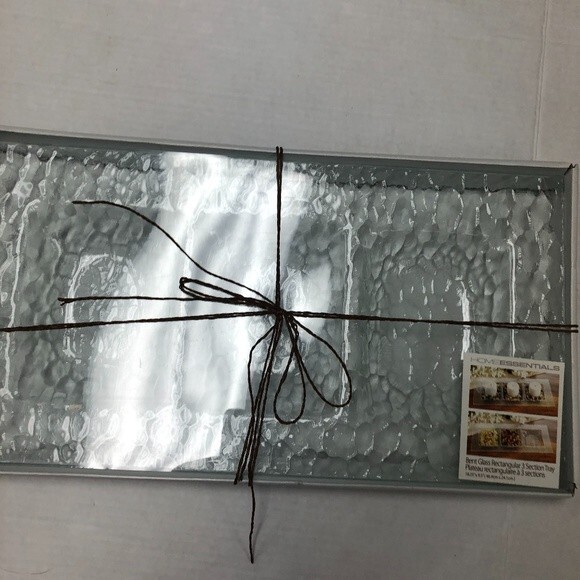 Bent Glass Rectangular 3 Section Tray