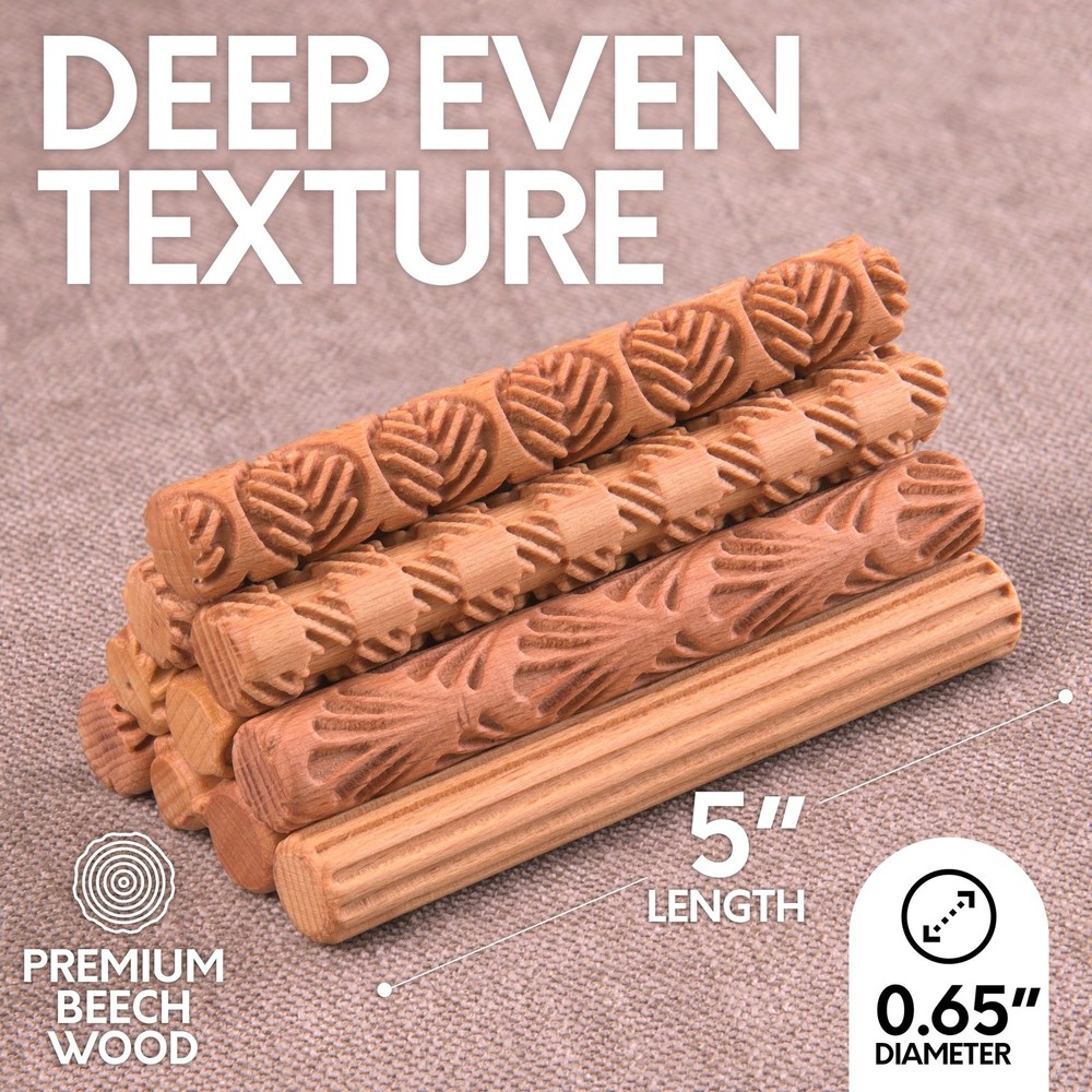 Byllstore Clay Texture Rollers | 10-Pack | 5 5" x 0.65", | x 0.65"