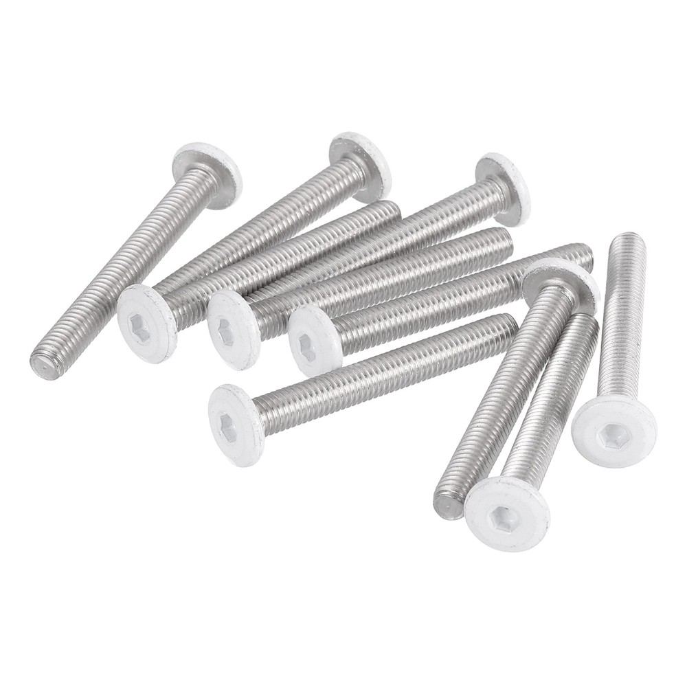 10 Pcs M5-0.8 x 40mm Button Head Hex Socket Head Screws, White