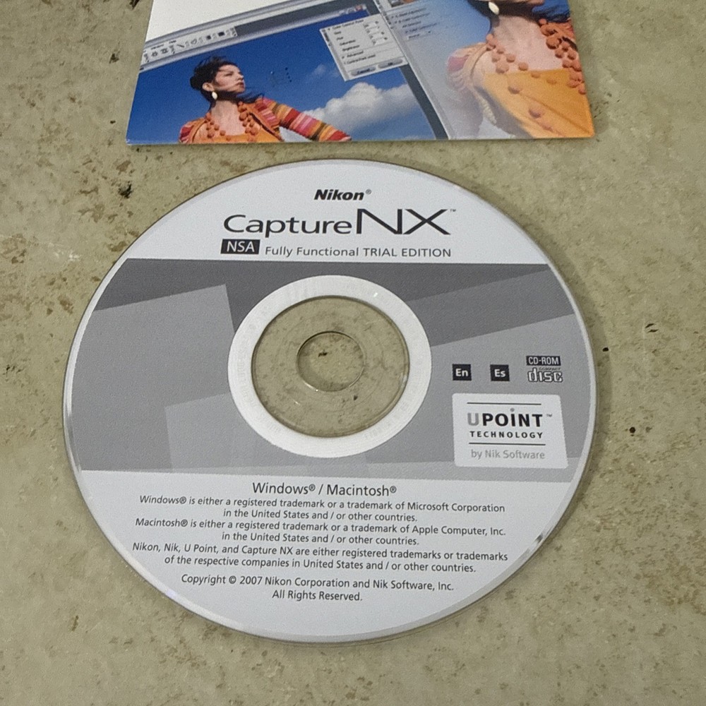 Nikon Capture NX Software CD Trial Version Windows & Mac