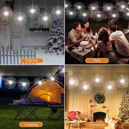5 Pack 1000 LED Plug in Firework Lights Starburst Lights for Cool White