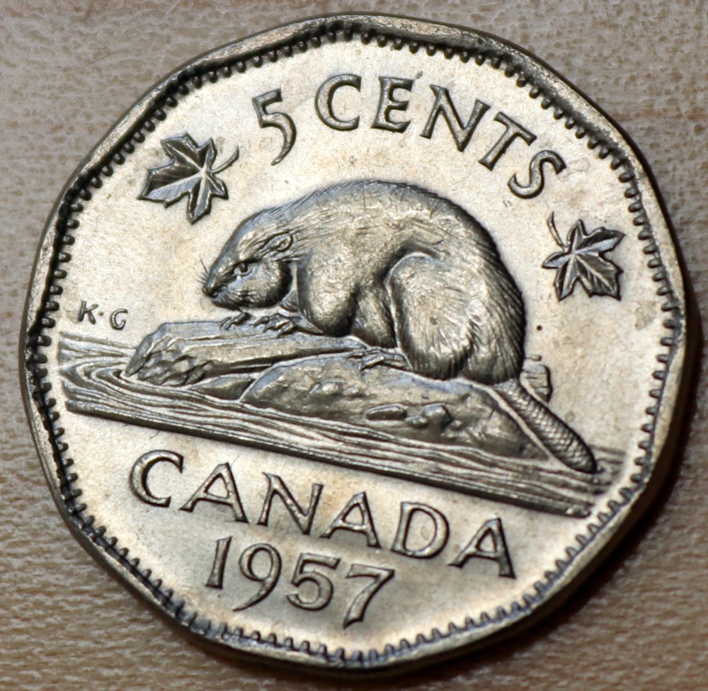 1957 Canada 5 Cents Unc.