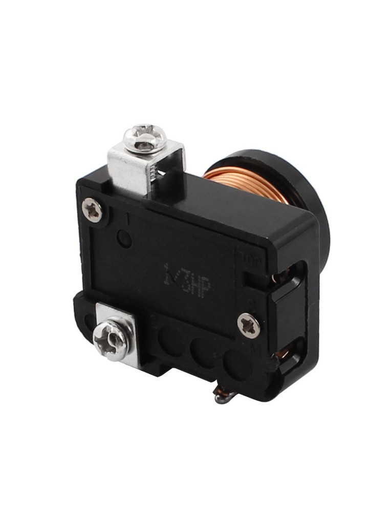 2Pcs Black Plastic Housing Coil Compressor Relay for Refrigerator