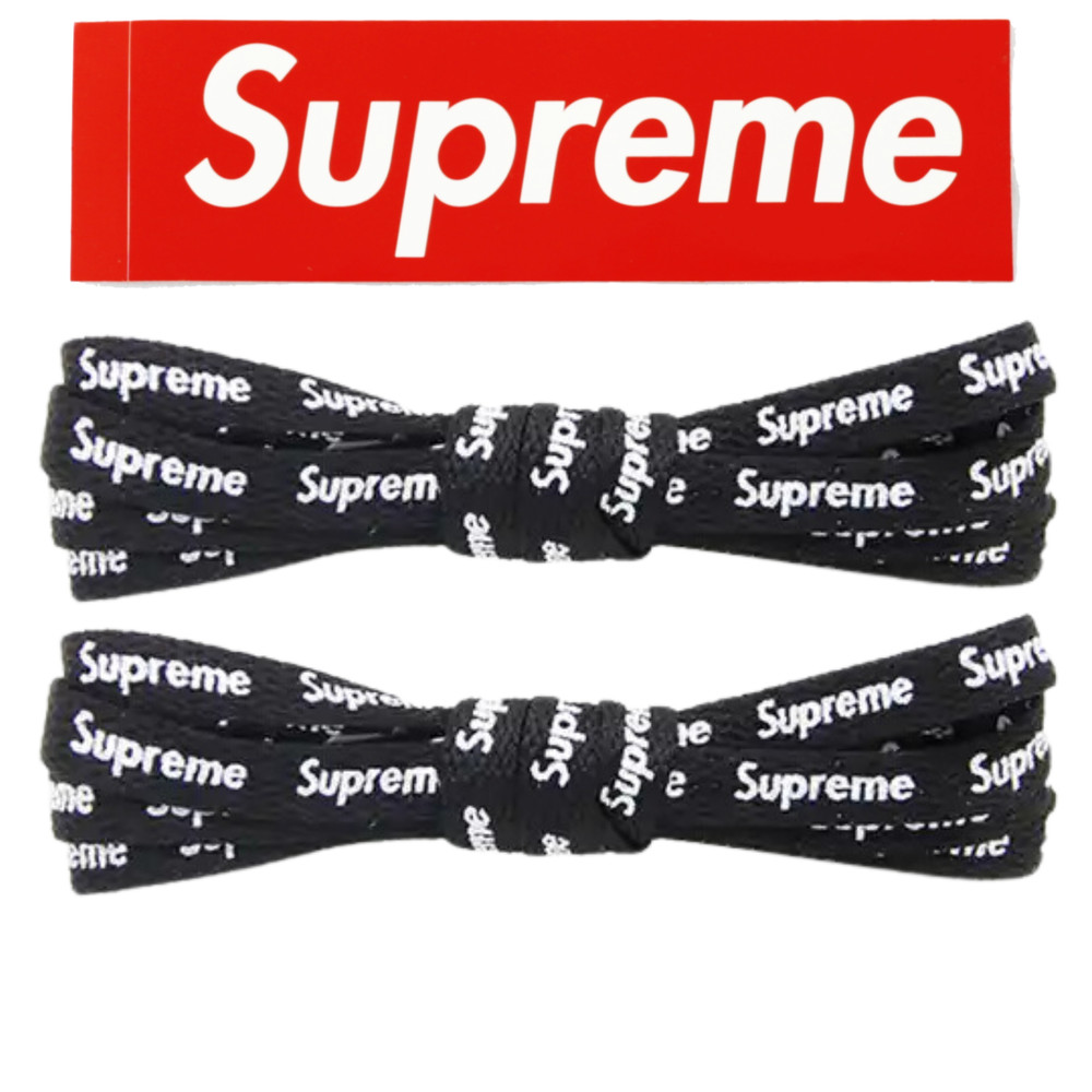 2 PAIR AF1 SUPREME REPLACEMENT SHOE LACES  BLACK, RED, WHITE