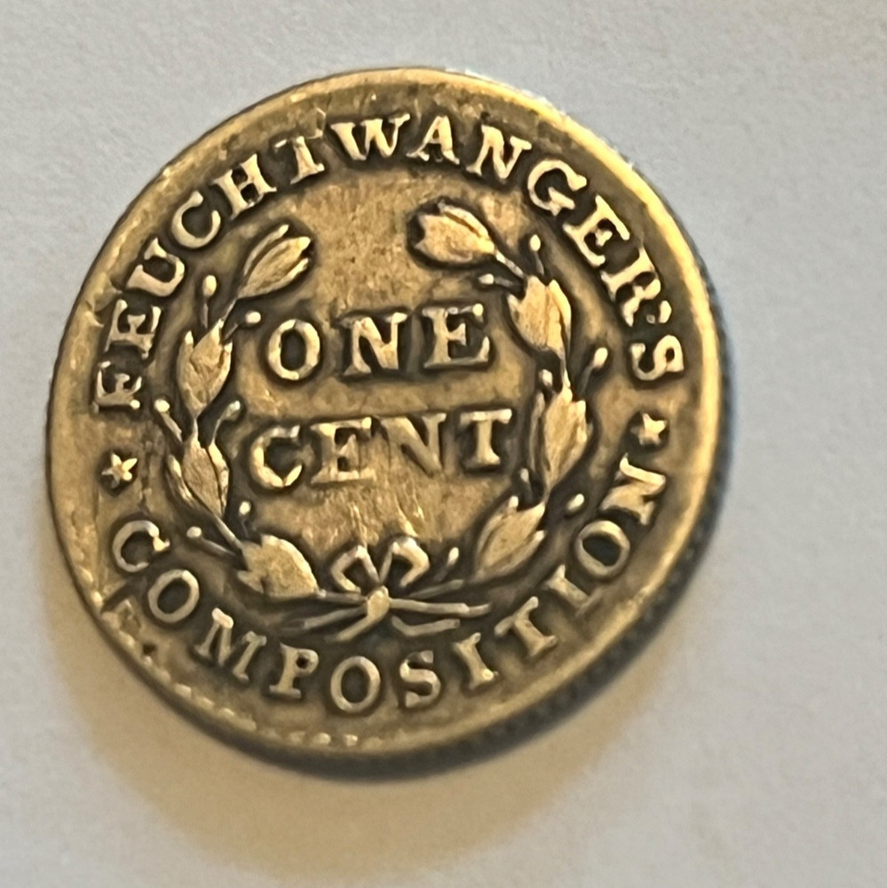 1837 Feuchtwanger cent , nice VF