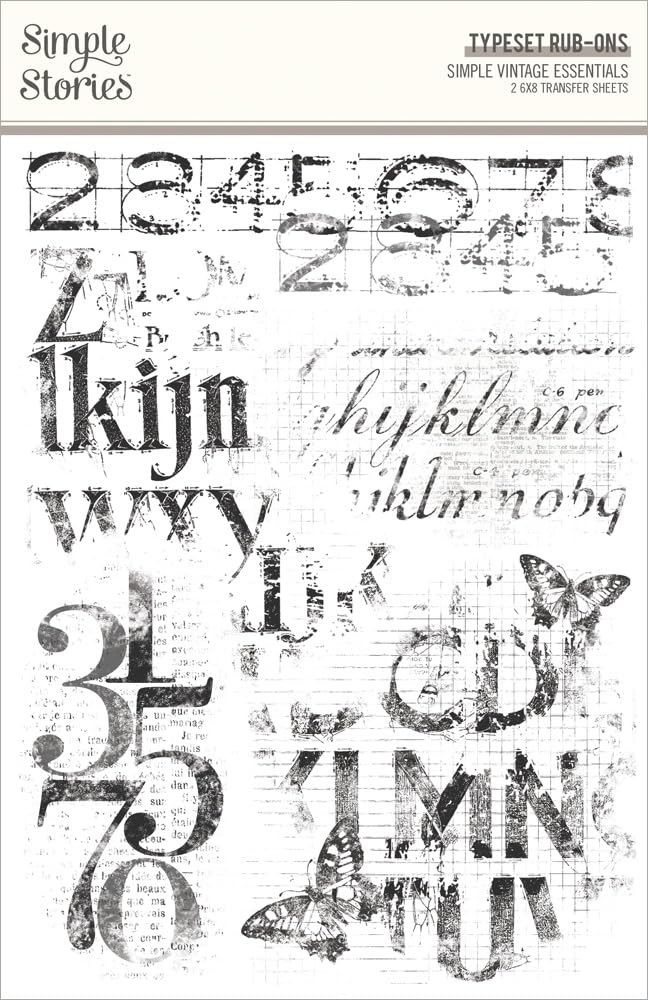 SIMPLE STORIES Typeset Simple Vintage Essentials Rub-Ons