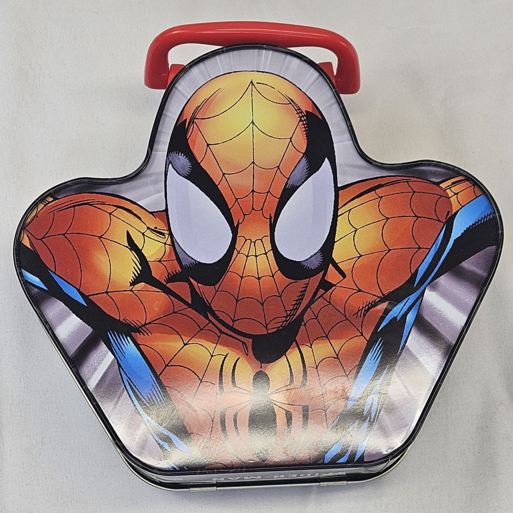 Vintage Spider Man Lunch Box Tin Comic Toy Game 2003