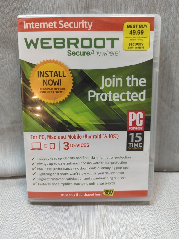 Webroot SecureAnywhere Internet Security - Full Version for Windows & Mac...
