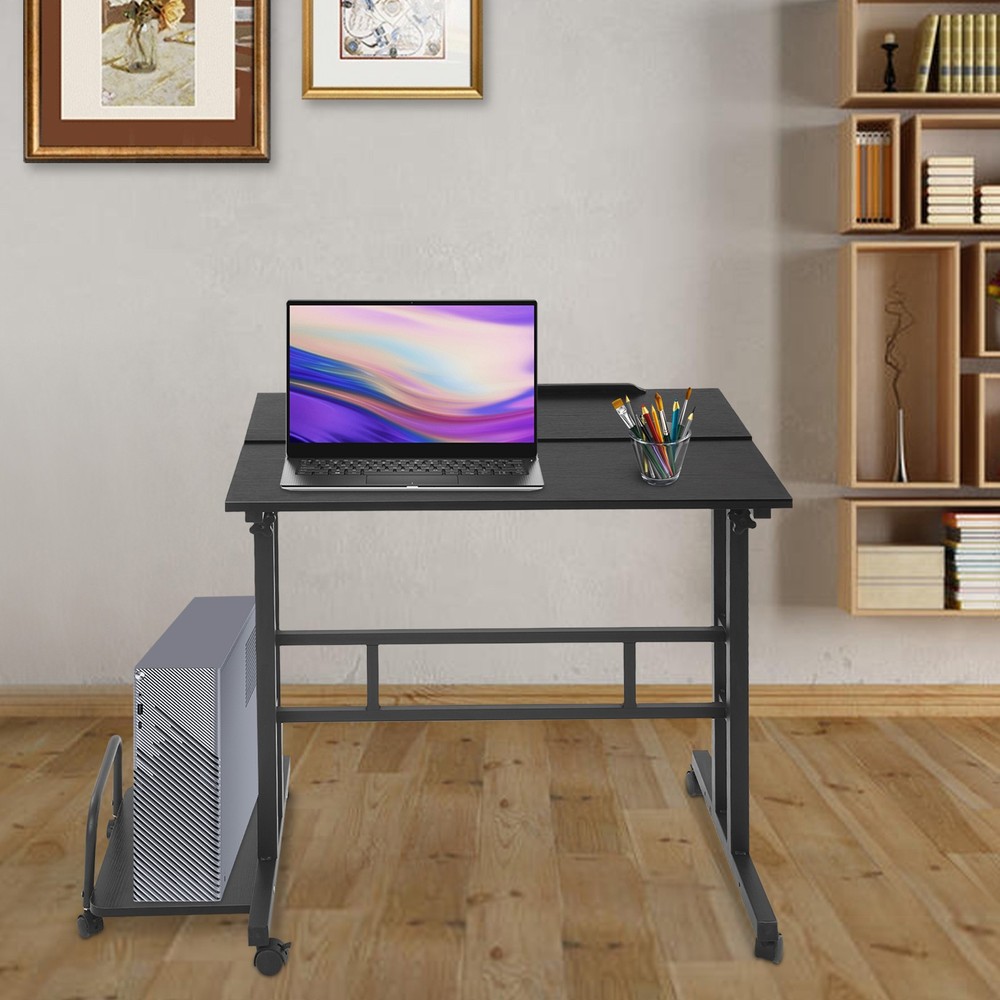 Mobile Standing Desk Foldable Computer Desk Adjustable Hight for Home Office