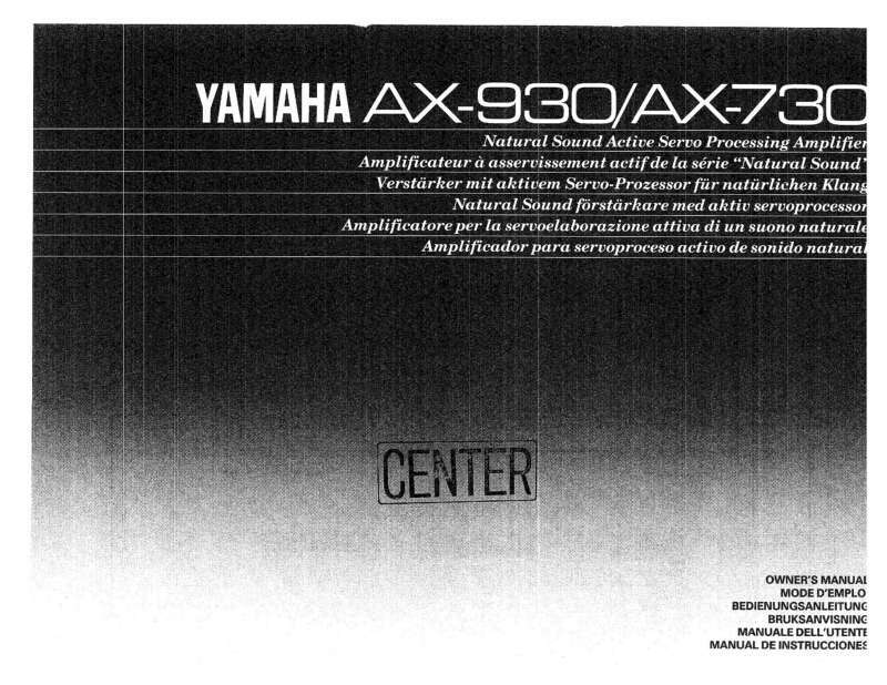 Yamaha AX-730 Amplifier Owners Manual