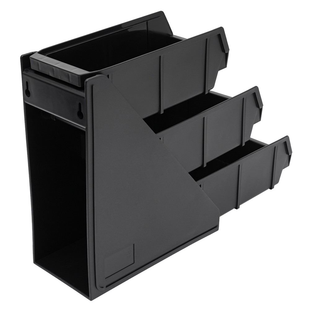 6-Compartment Condiment Organizer Bin - 3-Tier Storage for Coffee & More