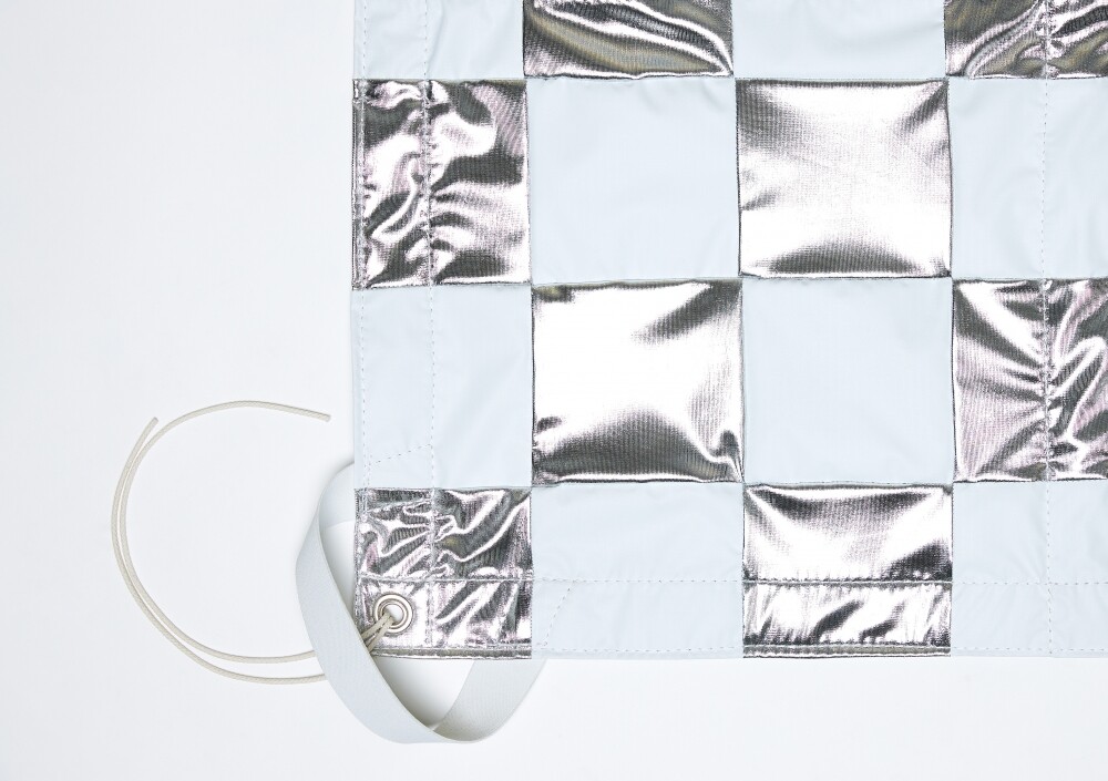 CANVAS GRIP 20' X 20' Silver & White Checkerboard  - Overhead