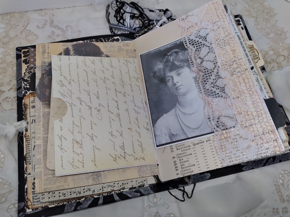 Old World Victorian Handmade Junk Journal Ephemera Interactive Keepsake Dangle