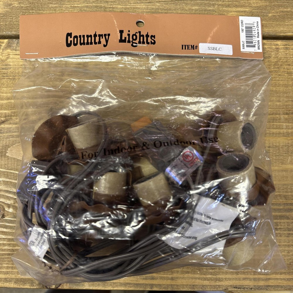 Country Fluted Tin Clip Light String Only - 12 Socket