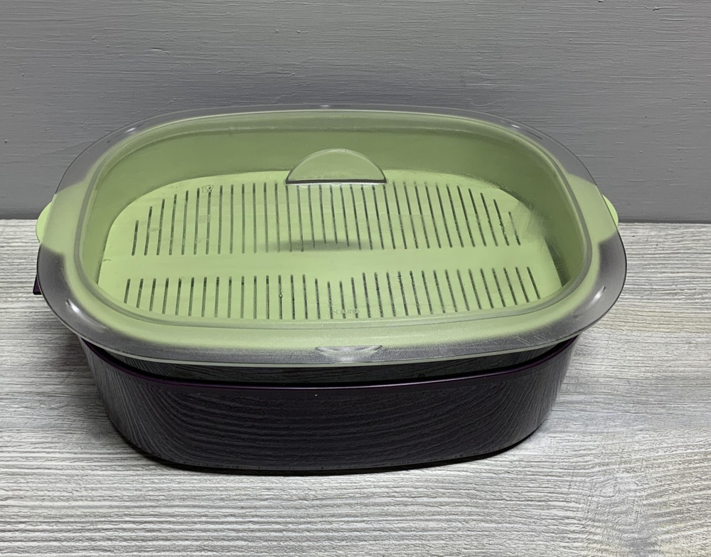 Tupperware Oval MicroCooker Microwave Steamer Set w/ Lid, Inserts, Manual