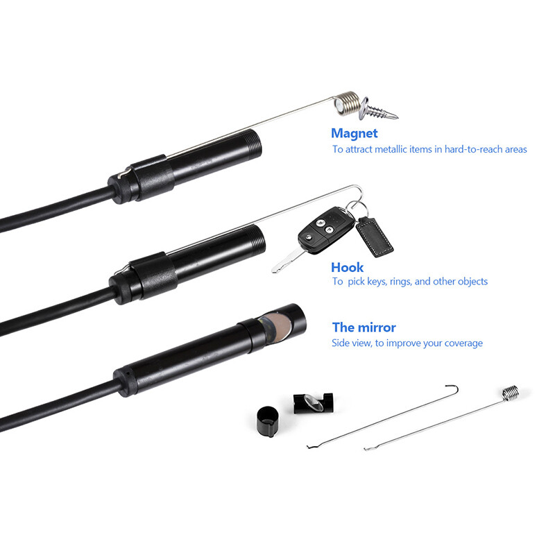 HD 8 LED Endoscope Borescope Inspection WiFi Camera Scope For iPhone Android PC