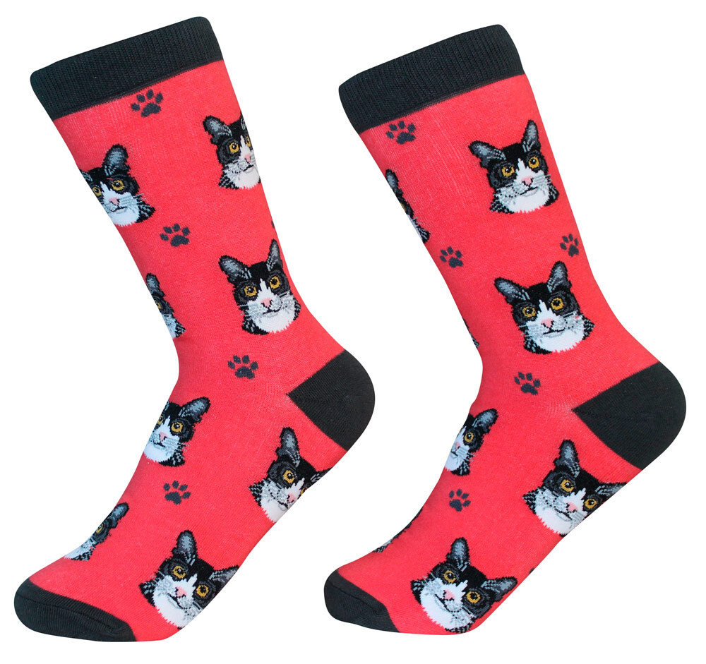 Cat Socks Unisex Black/White