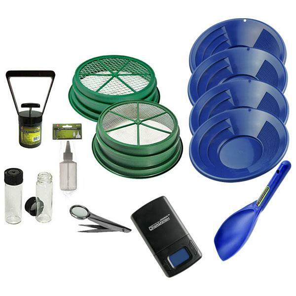 13pc Blue Large Gold 1/2" & 1/8" Classifier Screen & Gold Pan Panning Kit