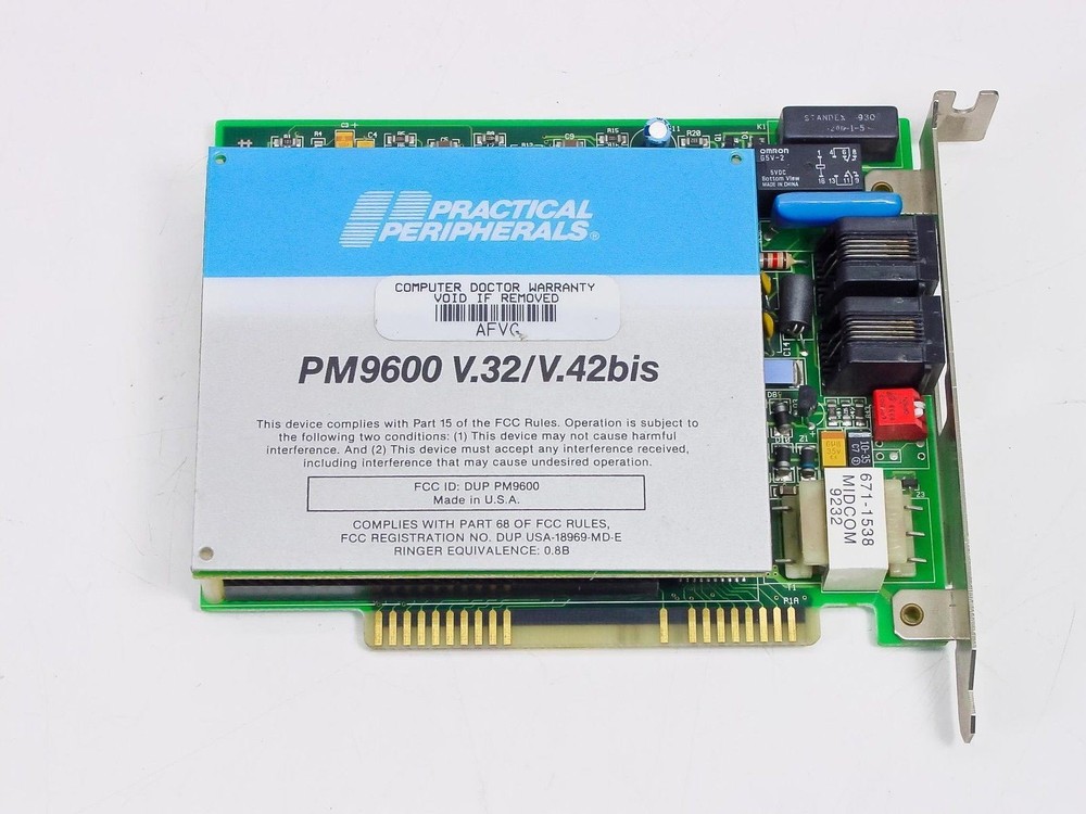 Practical Peripherals PM9600 V/32V/42bis Internal Modem ISA 1991 A1013200