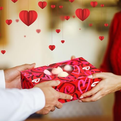 28 Pcs Valentines Cookie Gift Boxes with Window and 400 Pcs Cupcake Liners
