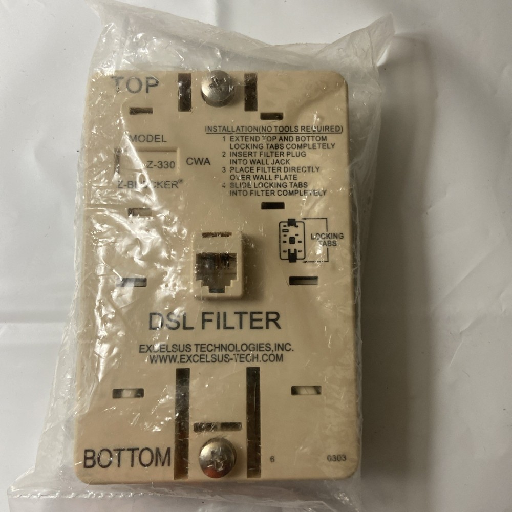 Excelsus Z-Blocker Z-330CWA Wallmount Single-line DSL Filter New