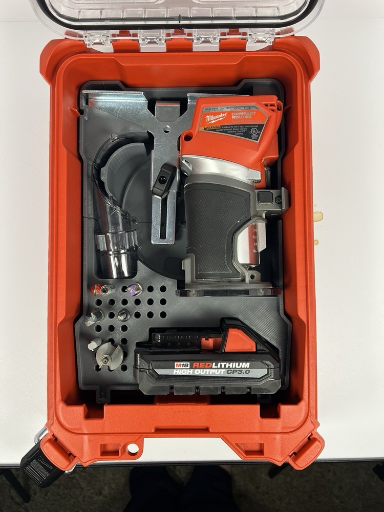 Packout insert for Milwaukee m18 compact router