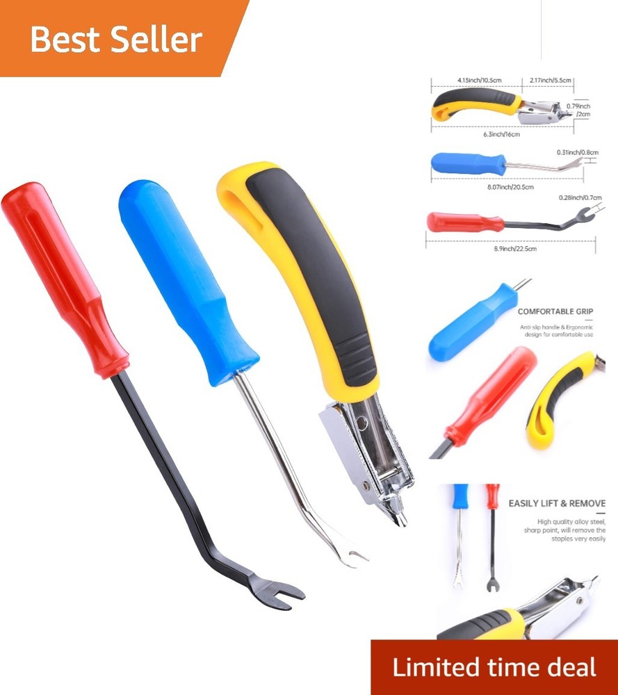 3PCS Upholstery and Construction Staple Remover with Tack Puller Tool, Nail Pull
