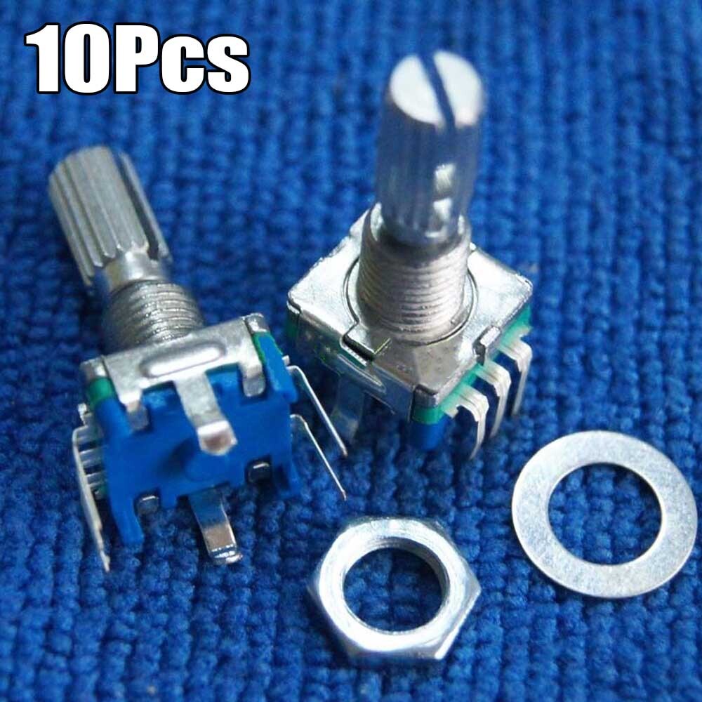 10pcs Rotary Encoder&Switch EC11 Audio Digital Potentiometer Knurled Handle 20mm