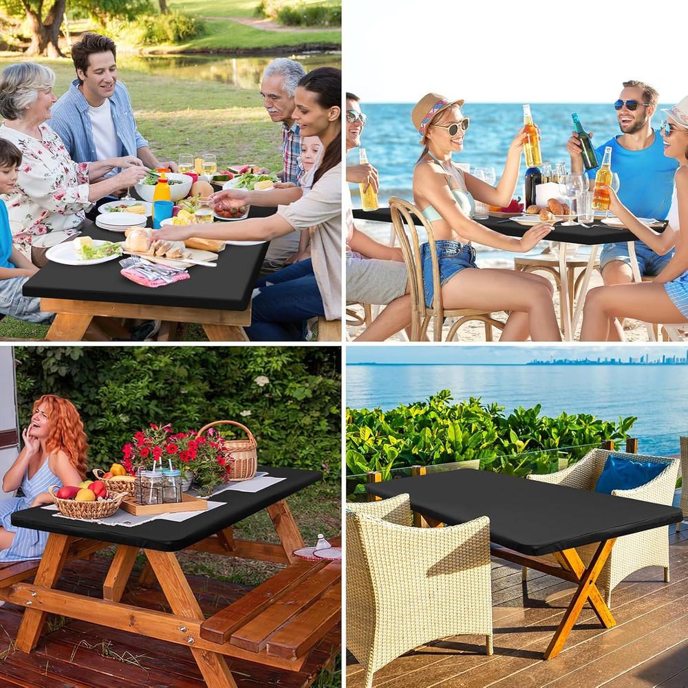 Homing Rectangle Table Cloth Cover, Waterproof Polyester Elastic Fitted Tableclo