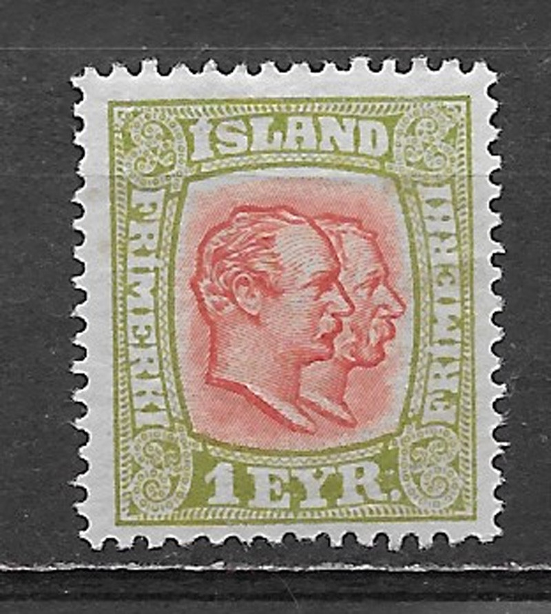 ICELAND , 1907/08 , 1e STAMP, PERF , M/H