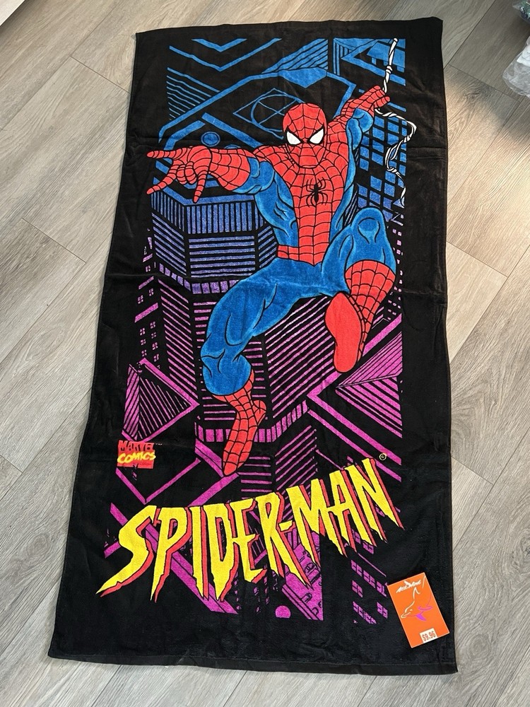 Vintage Spiderman Beach Towel Marvel Comics