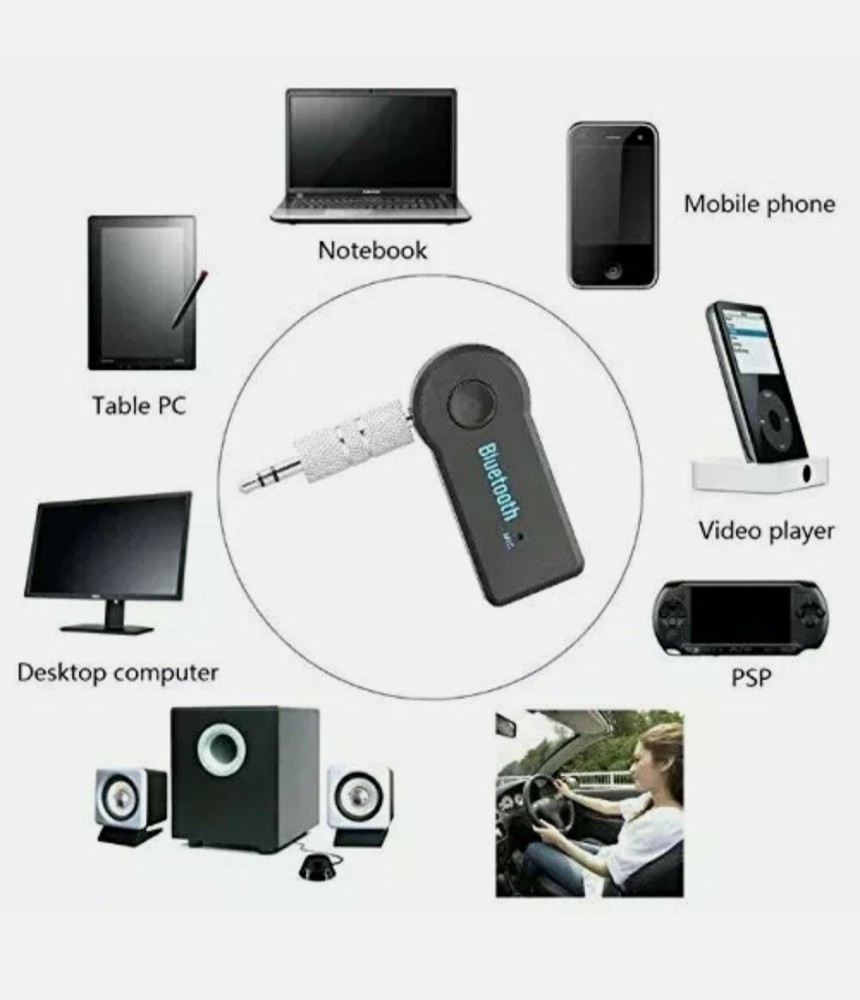 Wireless bluetooth car receiver audio aux adapter
