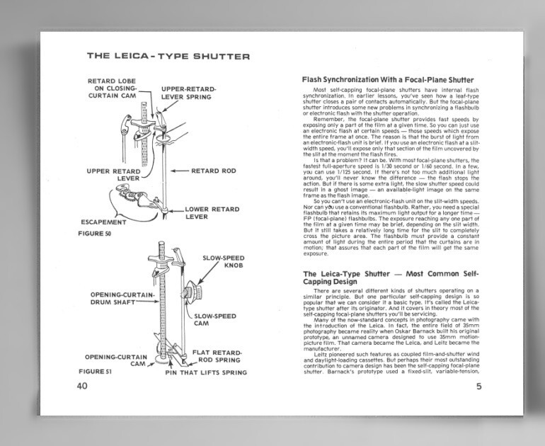 The Leica Type Shutter Photo Equipment Technician Course Reprint