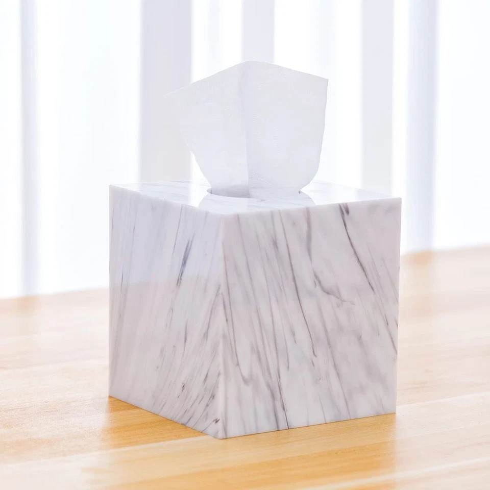 Tissue Box Cover Holder Square Marble Square,