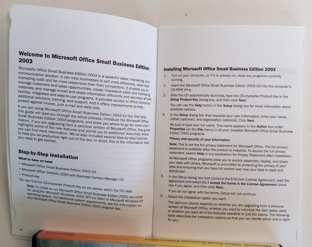 Microsoft Office Small Business Edition 2003 with product KEY Windows XP