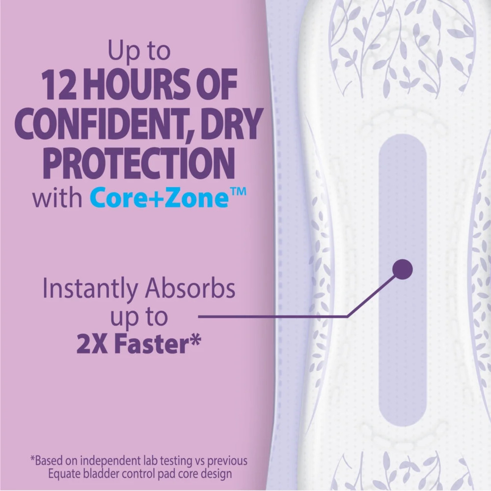 Options Women's Incontinence Pads Extra Coverage, Maximum, Long Length, 72 Count