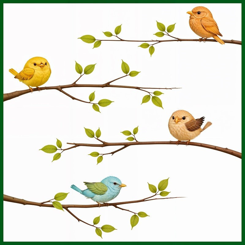 30 Custom Spring Birds Art Personalized Address Labels
