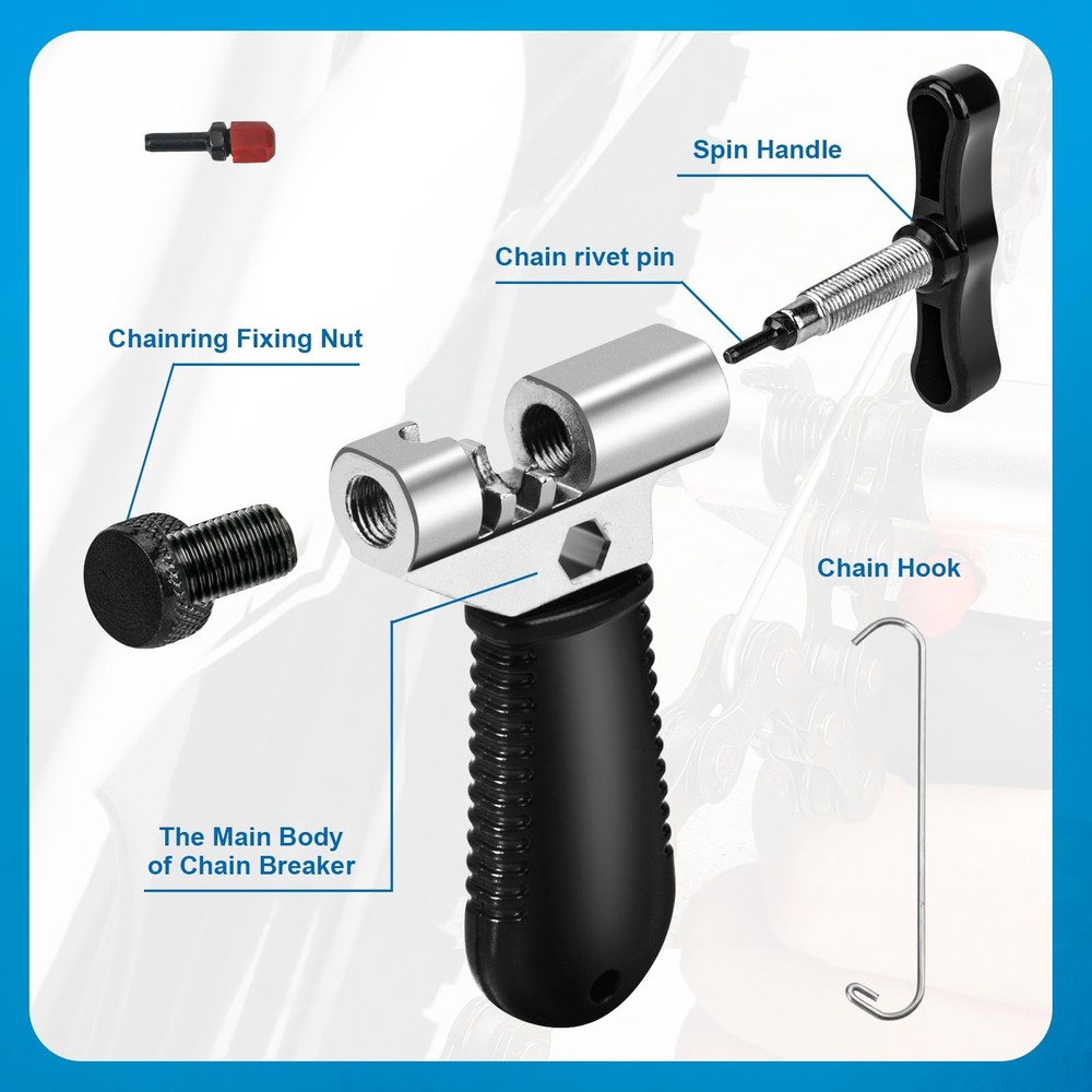 Universal Bicycle Chain Tool Breaker Splitter Repair Tool Accessory Silver