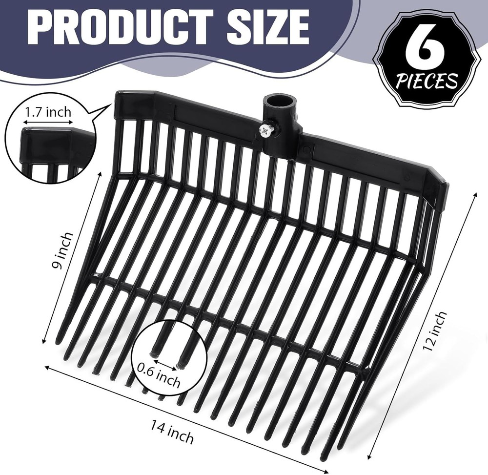 Efficient Slanted Pitchfork Replacement Heads - Quick Cleanup for Farmers