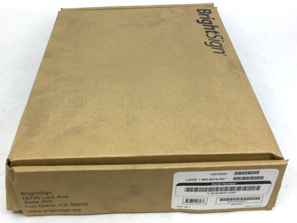 BrightSign XD1032 Networked Multi-Control Interactive Digital Signage Player