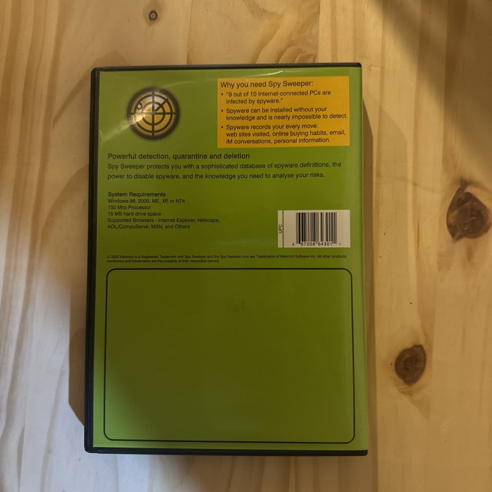 Webroot Spy Sweeper CD Rom