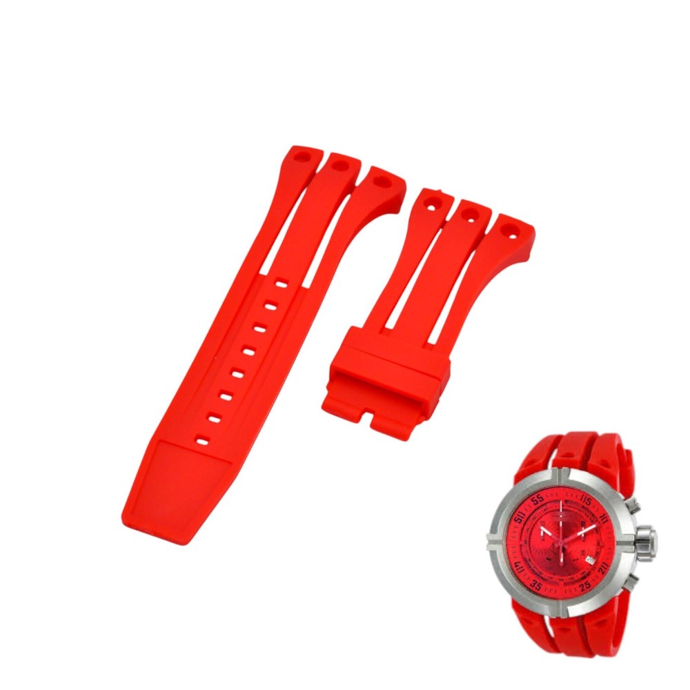 I-Force 11501 35mm Red Rubber Watch Strap For Invicta