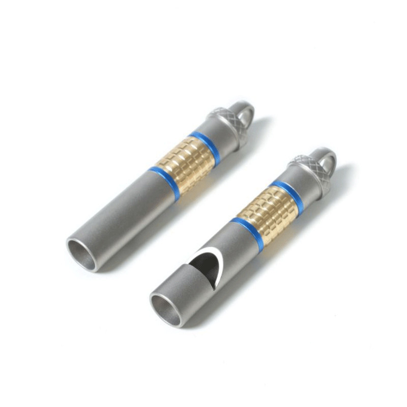 EDC Titanium Brass Whistle Training Command Warning Tool Keychain Necklace Gift