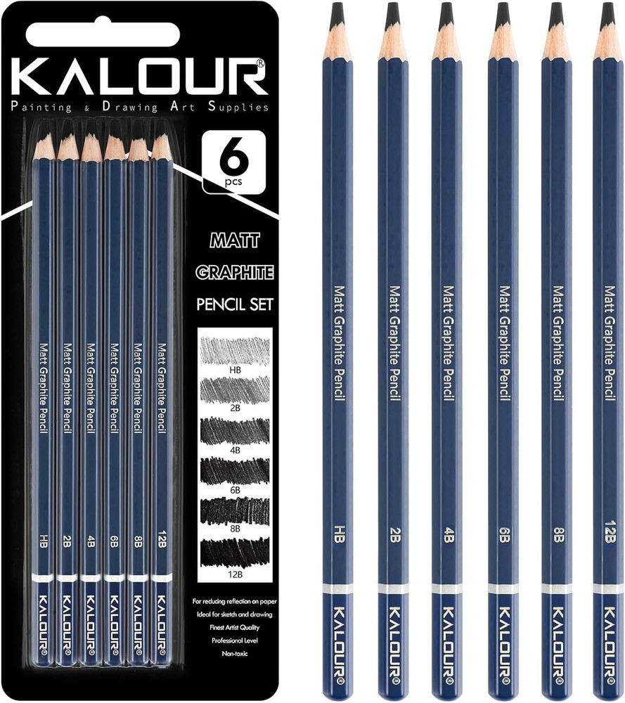 KUR PDAS Profal Ding Pencils for Sketching - Matte Graphite