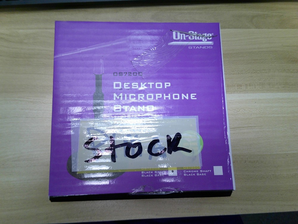 On-Stage DS7200B Round Base Adjustable Desktop Microphone Stand - Black (NEW)