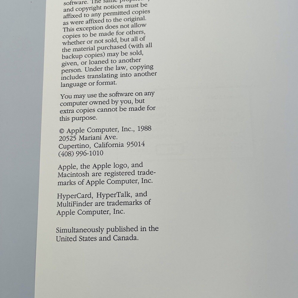 Apple Macintosh HyperCard User's Guide Manual VTG 1988 ...